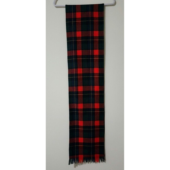 Vtg Pendleton 100% Virgin Wool Long Scarf Tartan Plaid Red Green Blue Black 90" - Picture 2 of 6